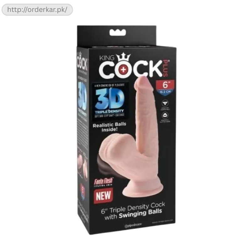 King Cock Ultra Realistic Suction Cup Dildo with Balls 8 Inch